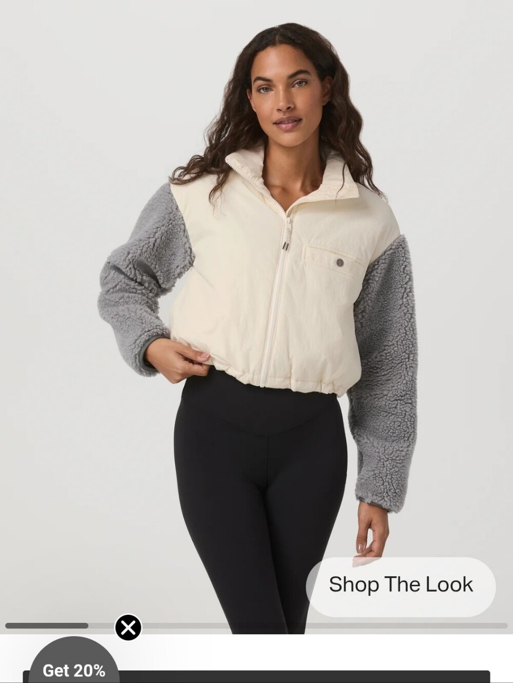 Vuori Off-White Jacket with Gray Trim